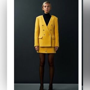 English Factory Tweed blazer and skirt with Gold Accents